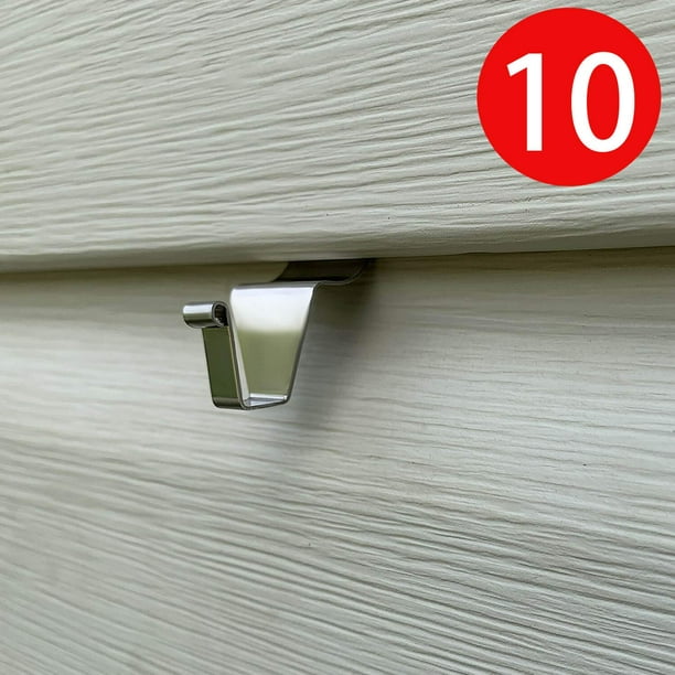 NoHole Needed Vinyl Siding Hanger Hooks, 10 Pack Heavy Duty Vinyl