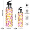 thumbnail image 2 of Yayeee 20oz Double Wall Stainless Steel Water Bottle with Flip Straw, Yellow Stars Pattern, 2 of 7