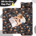 thumbnail image 4 of Basketball and Flame Gray Pattern Teens Toddler Nap Mat with Pillow, Sleeping Mat Bag for Preschool Daycare 59"x22", 4 of 6