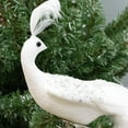 thumbnail image 5 of White Feathered Peacock Christmas Decor Simulation Peacock Sequin Birds with Clip Xmas Tree Ornaments Home Garden Decorations (15.75"x3.15"), 5 of 7