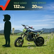 FRP FX40 40cc 4-Stroke Gas Powered Kids Dirt Bike with Safety Kill Switch for young rides, Front & Rear Disc Brakes, EPA Certified, FX40-Ogemaw, Green, Base Model