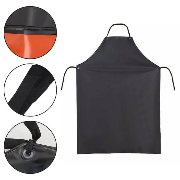 Heavy Duty Vinyl Waterproof Apron Kitchen Work Oil Stain Proof Industrial Apron
