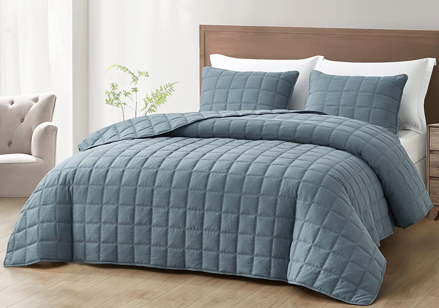 Cosmo Tencel Modal Blend Square Stitched Quilt Set – Ecitydirect