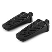 Krator Spear Foot Pegs, Black, Foot Control Component, 1 Pair, Compatible with Harley Davidson XLX 1984-1986