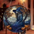 thumbnail image 6 of DVKOVI Halloween Suncatcher Stained Glass Window Hanging Decor Aesthetic Wall Decor Garden Sun Catchers Light Blue A, 6 of 8