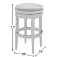 thumbnail image 4 of New Ridge Home Goods Chapman 31" Backless Wood Bar Height Stool in White, 4 of 4