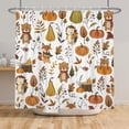 thumbnail image 7 of Fall Woodland Shower Curtain,Bear Fox Hedgehog Autumn Animal Kids Bathroom Curtain,Polyester Waterproof Decor with Hooks,36 x72 Inch, 7 of 7