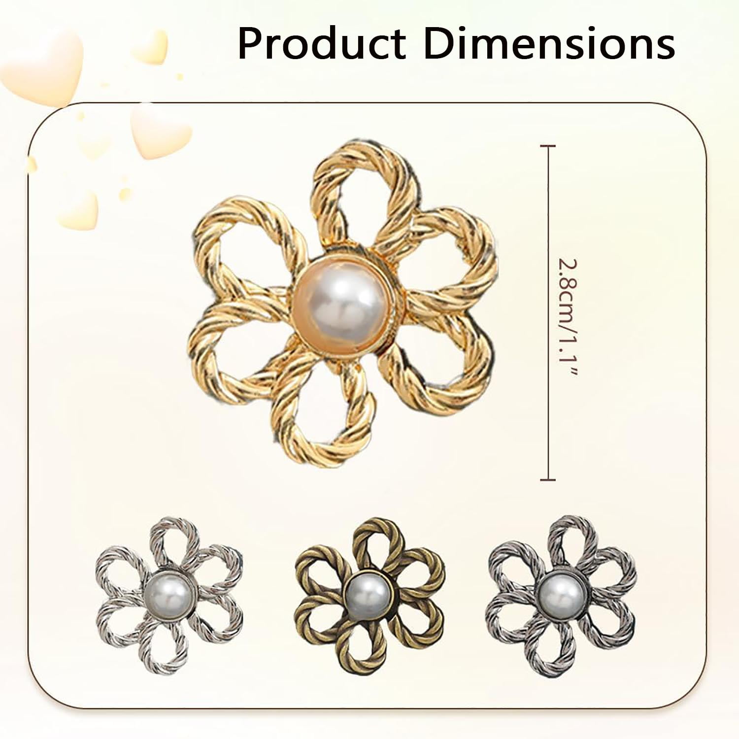 Pant Waist Tightener Flower Buttons Pins for Loose Jeans, Jean Buttons Pins, Adjustable Waists Buckle Sets No Sew, Reusable Waist Tightener 16PCS