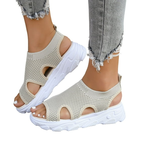 Dakaela Women Walking Sandals Arch Support Orthotic Platform Shoes Plantar Fasciitis Sport Sandals