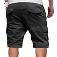 thumbnail image 3 of Felirenzacia Men Casual Patchwork Pocket Elastic Waist Straight Half Shorts Pants Sport Pants, 3 of 5
