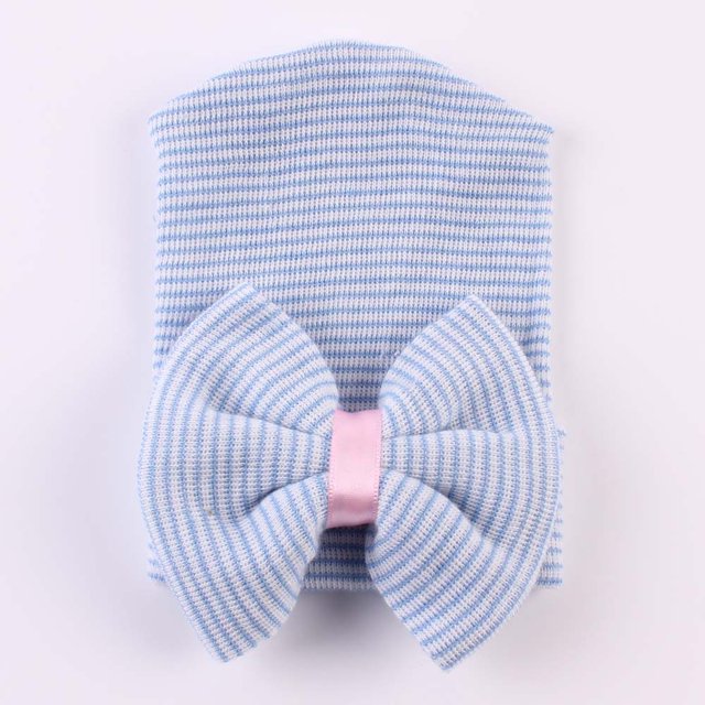 Gorro de bebé de algodón peinado con lazo grande, gorro para bebé recién nacido, rango de edad versátil, elementos de moda