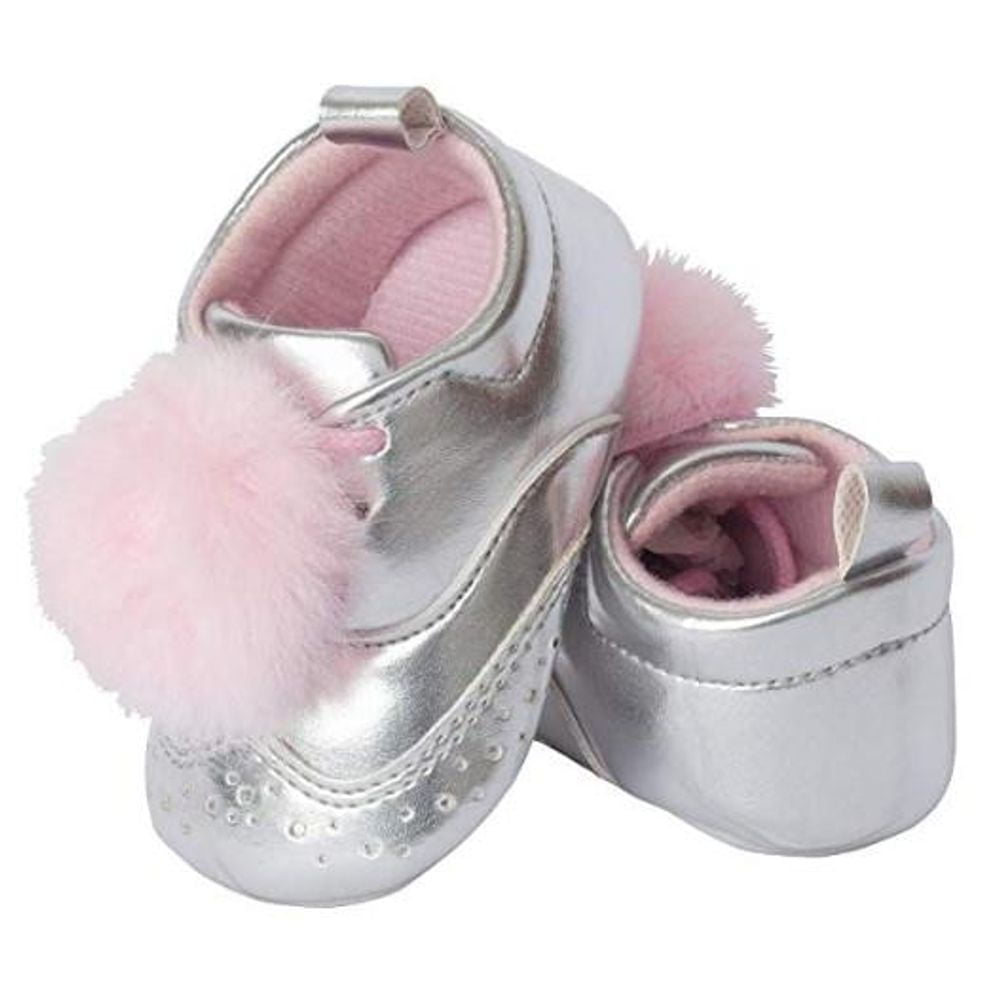 Little Me Silver Wingtip Shoes 