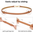 thumbnail image 5 of Women's Leather Skinny Belt for Dress Adjustable Thin Waist Belt for Ladies, 5 of 6