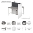 thumbnail image 6 of Hustle 48W 2 Person Cubicle with Tackboard in White/Gray - Engineered Wood, 6 of 7