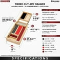 thumbnail image 4 of Rev-A-Shelf 12 Inch Tiered Cutlery Drawer Organizer with Soft Close Slides, 4 of 11