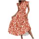 thumbnail image 1 of Vestido de Verano con Mangas Plisadas Mangas Voladoras Cuello Redondo Y Encaje, Vestido de Verano Informal Impreso, 1 of 5