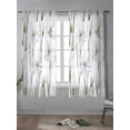 thumbnail image 4 of White Floral Curtains 63 Inch Length, Sheer Curtains for Bedroom Living Room Window Garden Floral Seasonal Botanical Blooms Rod Pocket Voile Drapes Kitchen Curtains Small Half Window 42"x63" 2 Panels, 4 of 6