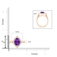 thumbnail image 3 of ANGARA Natural Oval 2.28 ct Amethyst Compass Ring with Diamond Halo in 14K Rose Gold for Women (Size-10x8mm) | February Birthstone, Anniversary, Jewelry Gift for Women | Natural Amethyst Ring, 3 of 7