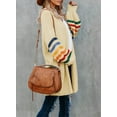 thumbnail image 5 of Aleumdr Womens Long Cardigan Stripe Knit Long Sleeve Fall Beige Sweaters Coat XL, 5 of 9
