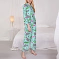 thumbnail image 3 of Lsque Hippo With Flamingos And Crocodiles Pattern Long Sleeve Pajama Set for Women - Soft 2-Piece Sleepwear and Loungewear Set with Pockets, Comfy Nightwear-Large, 3 of 7