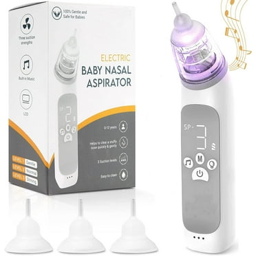Kiddieware Electric Baby Nasal Aspirator - 3 Suction Levels, Music and Colorful Lights - 0-12yr