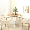 thumbnail image 5 of Extendable Round Dining Table for 4-6, 43"-59" Wood Oval Kitchen Table with Removable Leaves and x-Shaped Base, Space Saving Farmhouse Dinner Table, 5 of 9