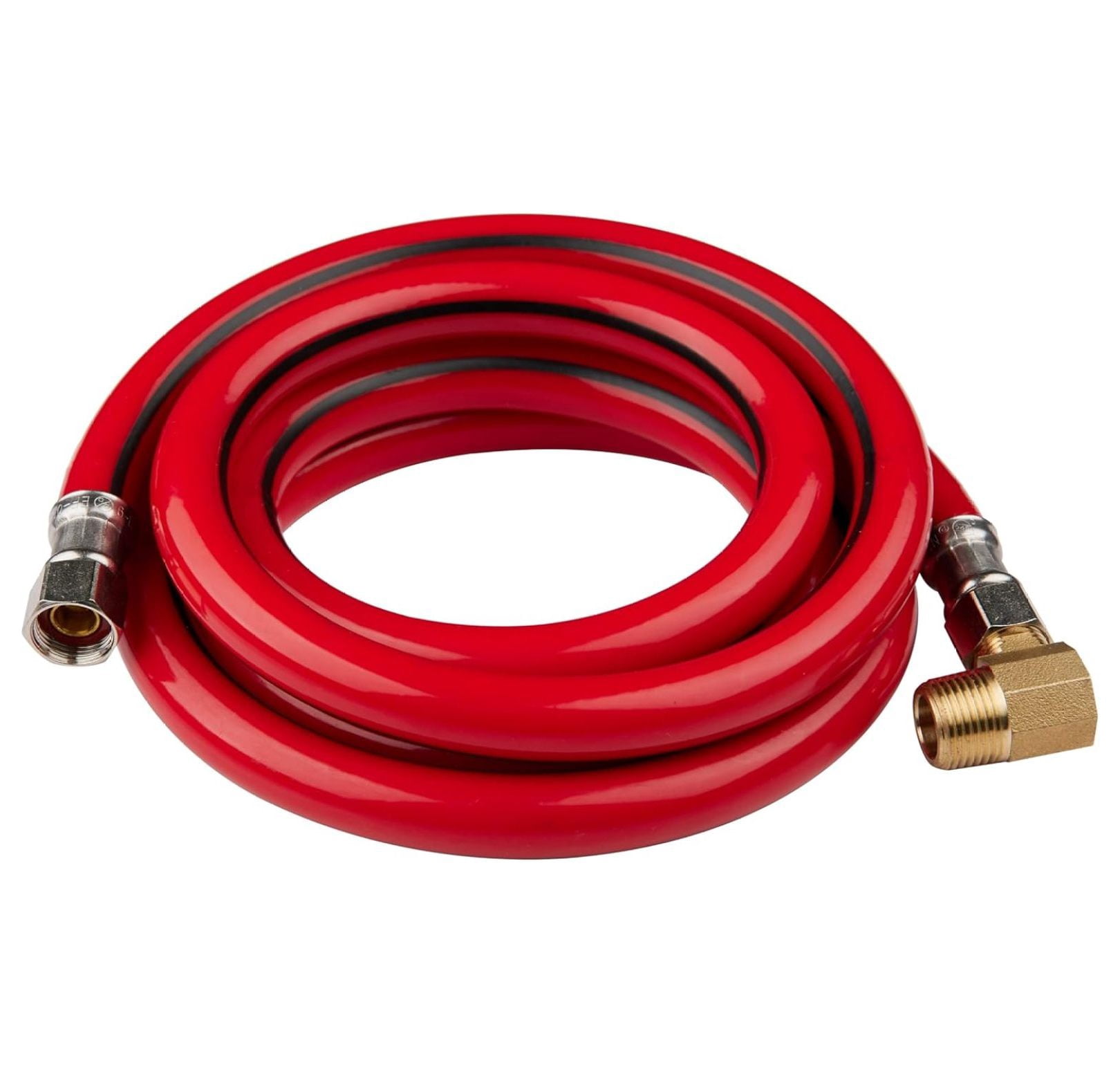 10-Pack 6-Feet Universal Dishwasher Red PVC Hose with Brass Elbow, 3/8" comp x 3/8" MIP elbow,(HOSE013-10PCS)