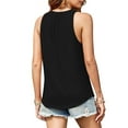 thumbnail image 5 of vdgthytj Womens Tank Tops Summer Loose Sleeveless Tops Ribbed Trim Crew Neck Curved Hem Basic Casual Loose Tee, 5 of 7