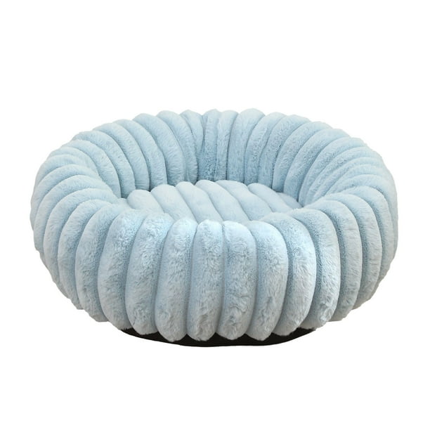 Camas de peluche con forma de donut para perros pequeños, camas redondas para dormir, sofás cama para perros y gatos, cómodas almohadas cálidas, camas cueva de 38 cm, camas de peluche suave con base