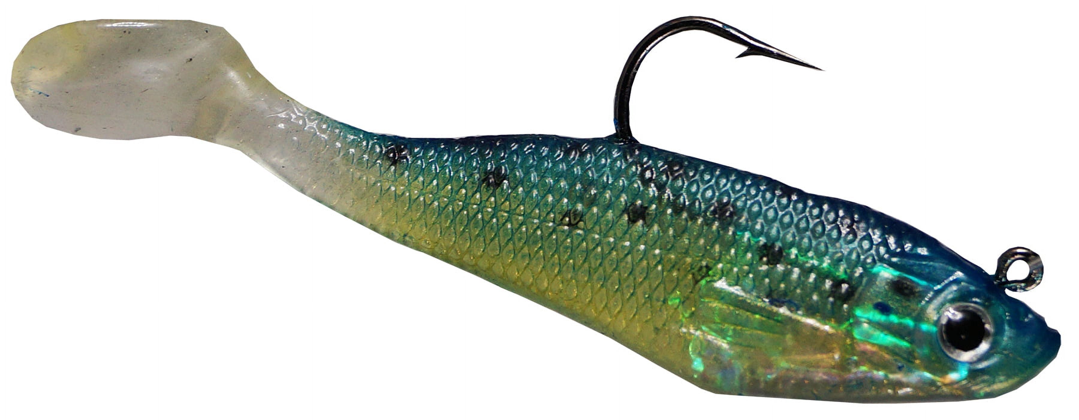 Crème 3" Spoiler Shad Swim Bait Lure, Chartreuse Black Back
