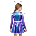 thumbnail image 4 of Sholeno Girls Shiny Metallic Outer Space Alien Outfits Blue 6, 4 of 7