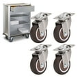 thumbnail image 4 of Caster Wheels, Heavy Duty Plate Casters Rust Proof Synthetic Rubber Stainless Steel 4PCS  Plated  For Cabinet, 4 of 8