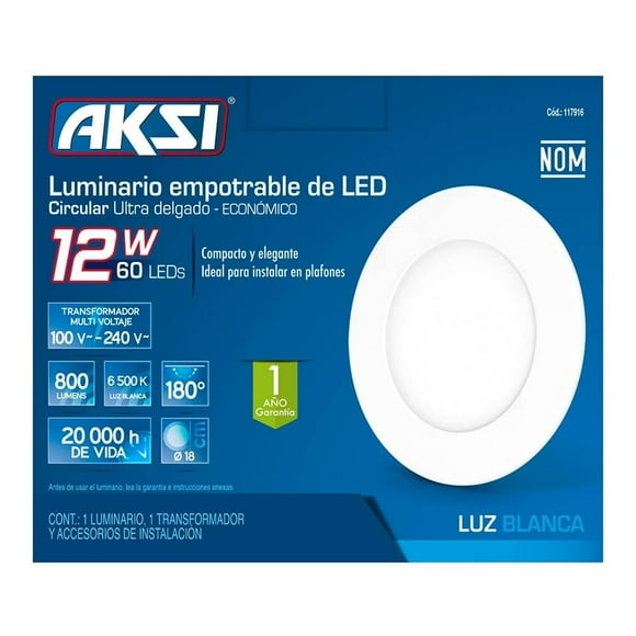 Luminario Aksi Empotrable Ultradelgado 117916 Blanco