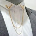 thumbnail image 4 of Fashion Men Women Shirt Suit Collar Deer Head Brooch Pin with Long Chain Gift, 4 of 8