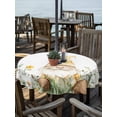 thumbnail image 2 of Outdoor Tablecloth with Umbrella Hole Zipper Yellow Gnomes Round Tablecloth 60" Waterproof Outside Table Cloth Farmhouse Spring Floral Watercolor Patio Table Cover Tablecloths for Picnic Party, 2 of 8