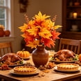 thumbnail image 5 of SPOORYYO 2Pcs Fall Maple Leaves Stems for Vase, Artificial Autumn Fake Leaves Decor, Maple Leaf Bushes Shrubs for Thanksgiving Halloween Home Farmhouse Table Centerpiece, 12.99" x 7.87", 5 of 5