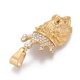 thumbnail image 3 of 304 Stainless Steel Big Pendants with Rhinestone Lion Head with Golden 55x27.5x15.5mm Hole: 6x12mm, 3 of 3