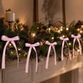 thumbnail image 6 of STPToys 12 Pack Christmas Ribbon Bow Ornaments Pink Pre Tied Bows With Long Tails For Xmas Tree Garland Wreath Staircase Holiday Home Decor, 6 of 6