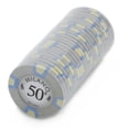 thumbnail image 3 of Playzaic 10-gram Milano Poker Chips (50-pack) Real Clay Set ($25 Green), 3 of 5
