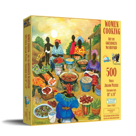 SUNSOUT INC - Women Cookng - 500 pc Jigsaw Puzzle by Artist: Gwendolyn McShepard - Finished Size 18" x 24" - MPN# 71425