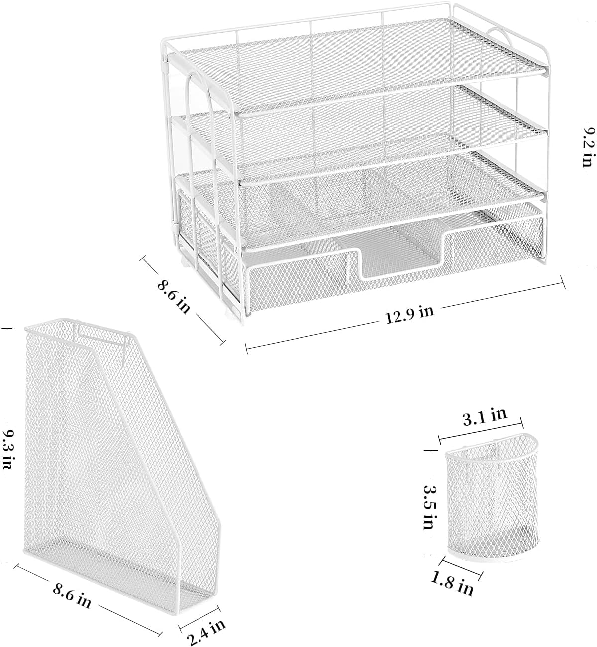 Desk Organizers and Accessories with File Holder,Desk Accessories & Workspace Organizers with Drawer and  Pen Holder, Paper Organizer for Office Supplies