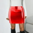 thumbnail image 2 of vigerkar Women's Shiny Stretchy Metallic Liquid Look Mini Skirts RD2, M, 2 of 8