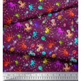 thumbnail image 3 of Soimoi Polyester Crepe Fabric Dot,Octopus & Jellyfish Ocean Print Sewing Fabric Yard 52 Inch Wide, 3 of 3