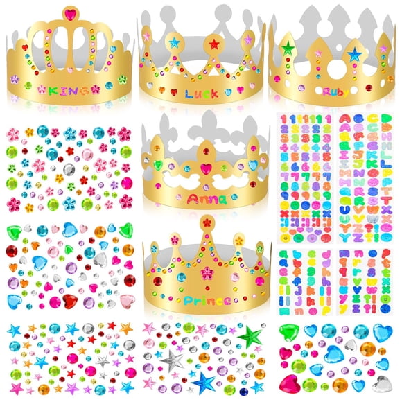 Coronas de papel doradas MGZTTHW para niños, hazlo tú mismo para cumpleaños, 20 unidades