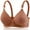 Khaki, variant on Everyday Bra for Women Wireless Seamless Padded T Shirt Bra Adjustable Strap No Underwire Comfort Bralette