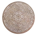 thumbnail image 4 of Mesh Cut Out Carved Mango Wood Octagonal Folding Table with Round Top Antique White and Brown - Saltoro Sherpi, 4 of 6