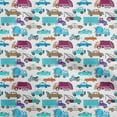 thumbnail image 1 of oneOone Cotton Jersey Medium Blue Fabric Truck Craft Projects Decor Fabric Printed By The Yard 58 Inch Wide, 1 of 5