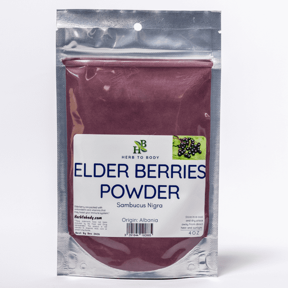 Herb To Body Elder Berries Powder | Sambucus Nigra | Wildcrafted | 4oz