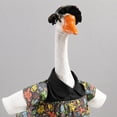 thumbnail image 7 of AZXY Halloween Porch Goose Outfit, Halloween Decorations Outdoor Ghost Skull Print Shirt Hat Set for 23 Inch Cement Plastic Porch Goose Statue, Lawn Patio Fall Party Ornament, 7 of 7