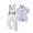 Purple, variant on CARETOO Baby Boy Clothes Suits, Toddler Summer Formal Short Shirt+ Bowtie+ Suspender Gentleman Wedding Outfit 18M